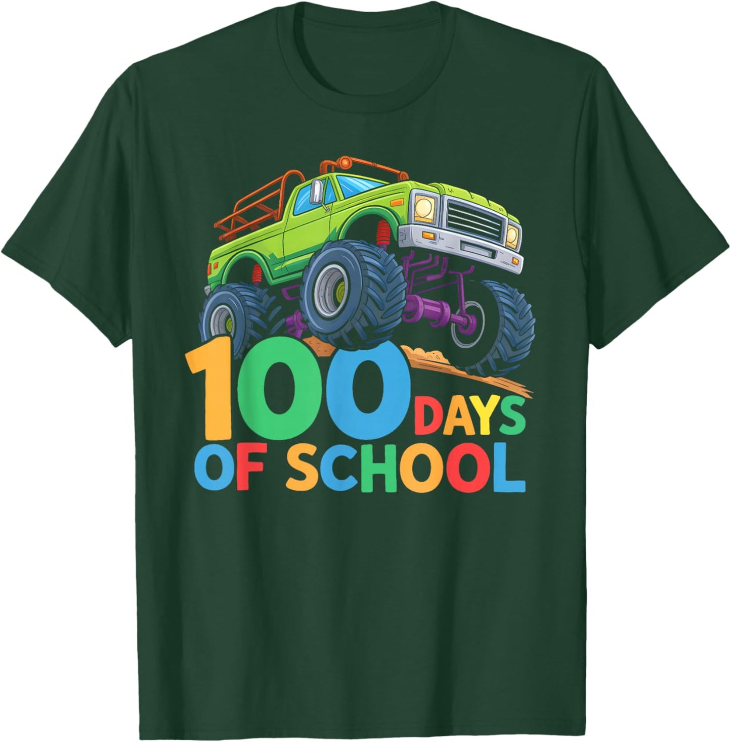 100th Day of School Boys Kids Toddler 100 Days of School T-Shirt - T-Shirt | Forest