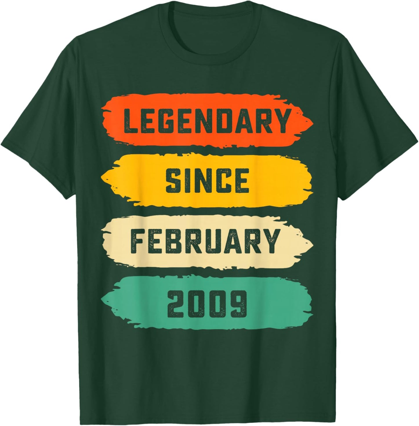 17th Birthday Gift Legendary Since February 2009 17 Yrs Old T-Shirt - T-Shirt | Forest