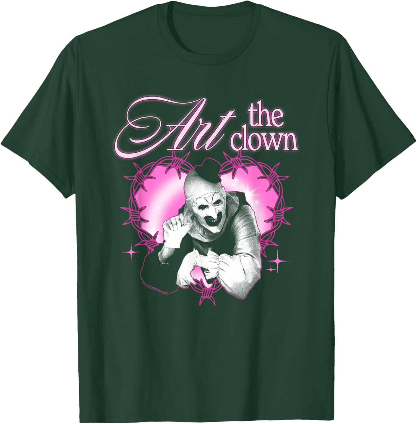 Terrifier Barbed Wire Heart Pink Logo Horror Movie T-Shirt - T-Shirt | Forest