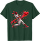 Valentine Baseball Player Drip T-Shirt - T-Shirt | Forest