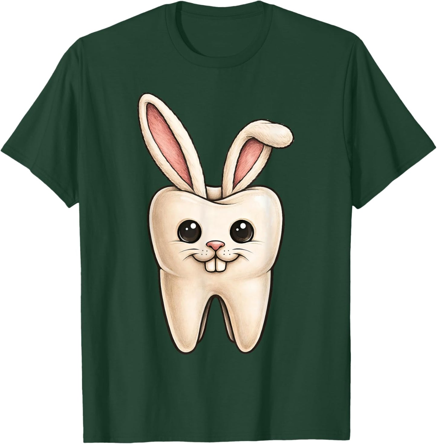 Cute Bunny Tooth Dentist Dentistry Spring Easter T-Shirt - T-Shirt | Forest