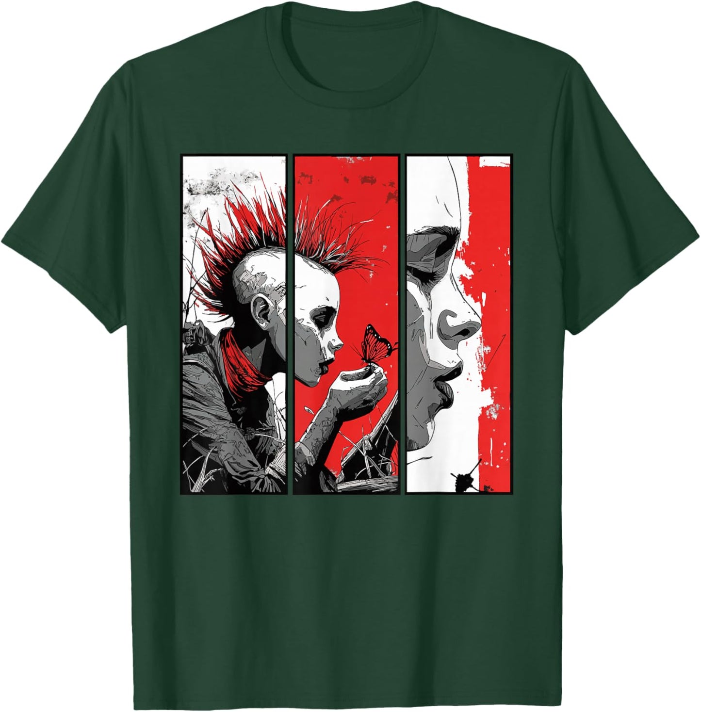 Punk & Butterfly - Art Meets Rebellion T-Shirt - T-Shirt | Forest