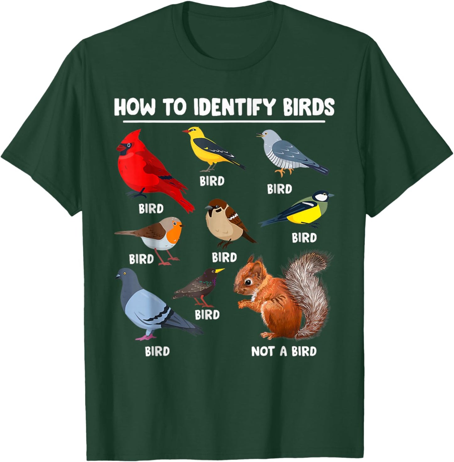 How to Identify Birds Funny Birds Identification Birdwatcher T-Shirt - T-Shirt | Forest