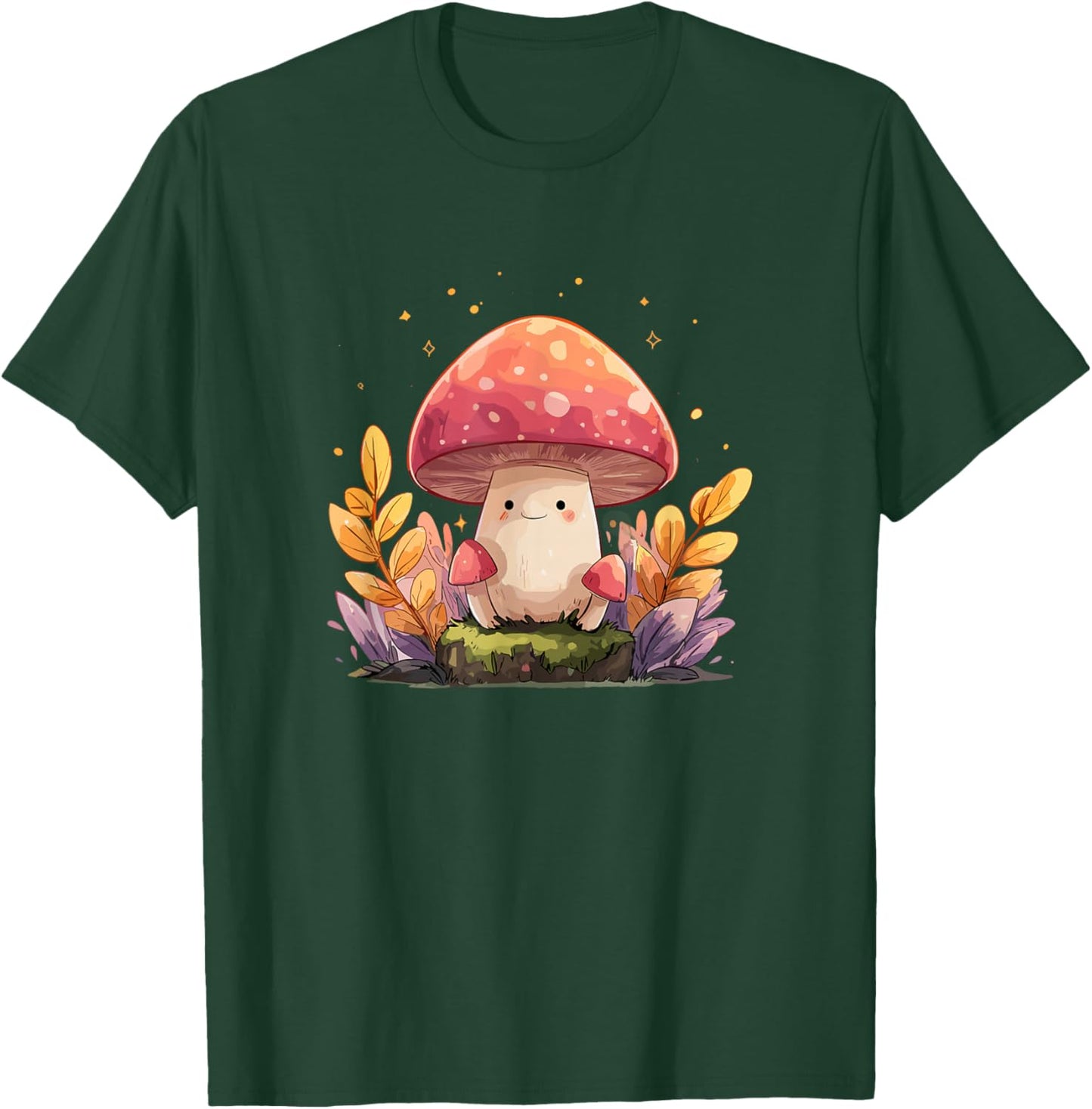 Whimsical Cute Mushroom Autumn Forest Kawaii T-Shirt - T-Shirt | Forest
