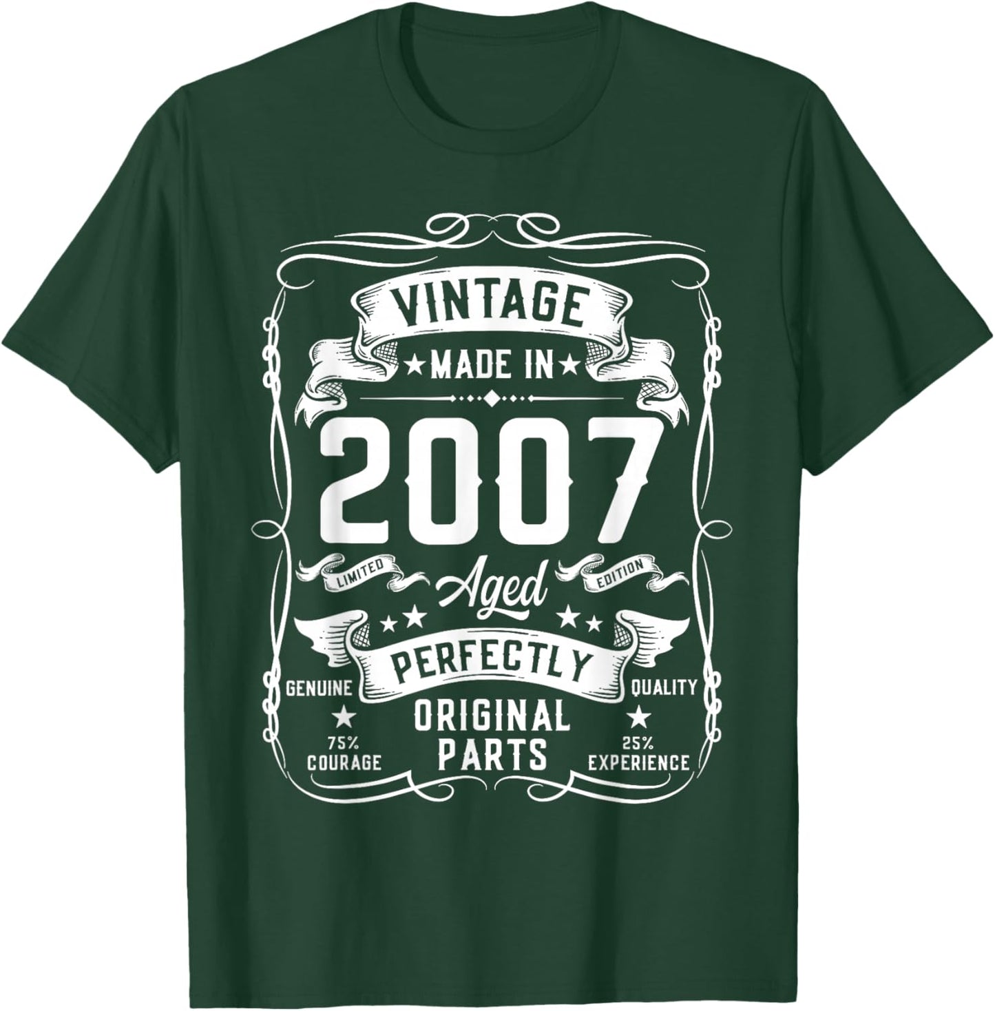 Vintage 2007 19yr 19th Birthday Gifts 19 Years Old T-Shirt - T-Shirt | Forest