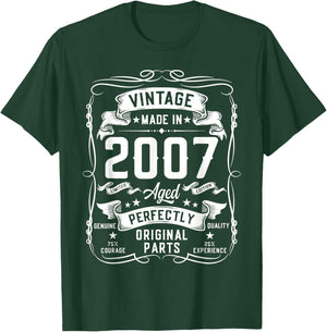 Vintage 2007 19yr 19th Birthday Gifts 19 Years Old T-Shirt - T-Shirt | Forest