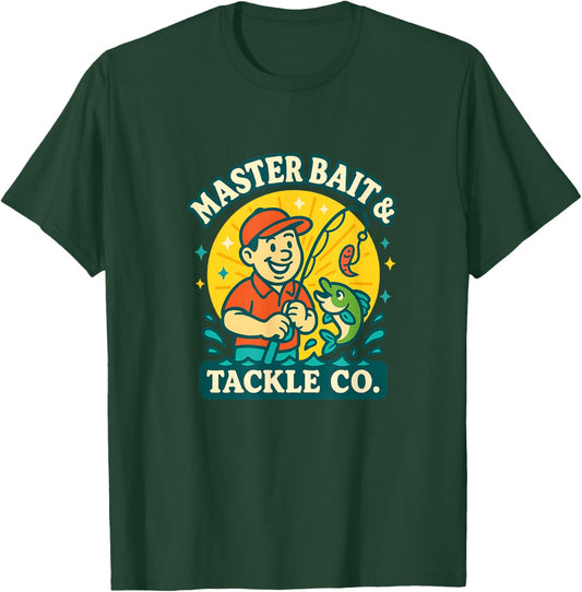 Master Baiter Bass Fishing Stuff Funny Fathers Day Papa Men T-Shirt - T-Shirt | Forest