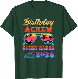 Outer Banks Birthday Crew Vacation Cruise 2026 Summer Trip T-Shirt - T-Shirt | Forest