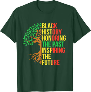 Black History Honoring The Past Inspiring The Future Tree T-Shirt - T-Shirt | Forest
