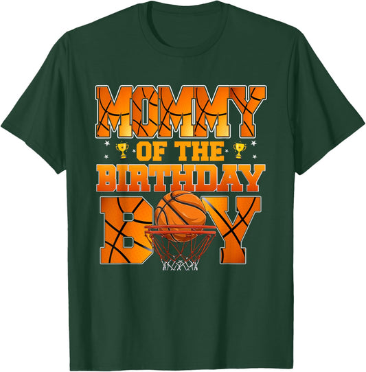 Basketball Mommy of The Birthday Boy Family Matching T-Shirt - T-Shirt | Forest