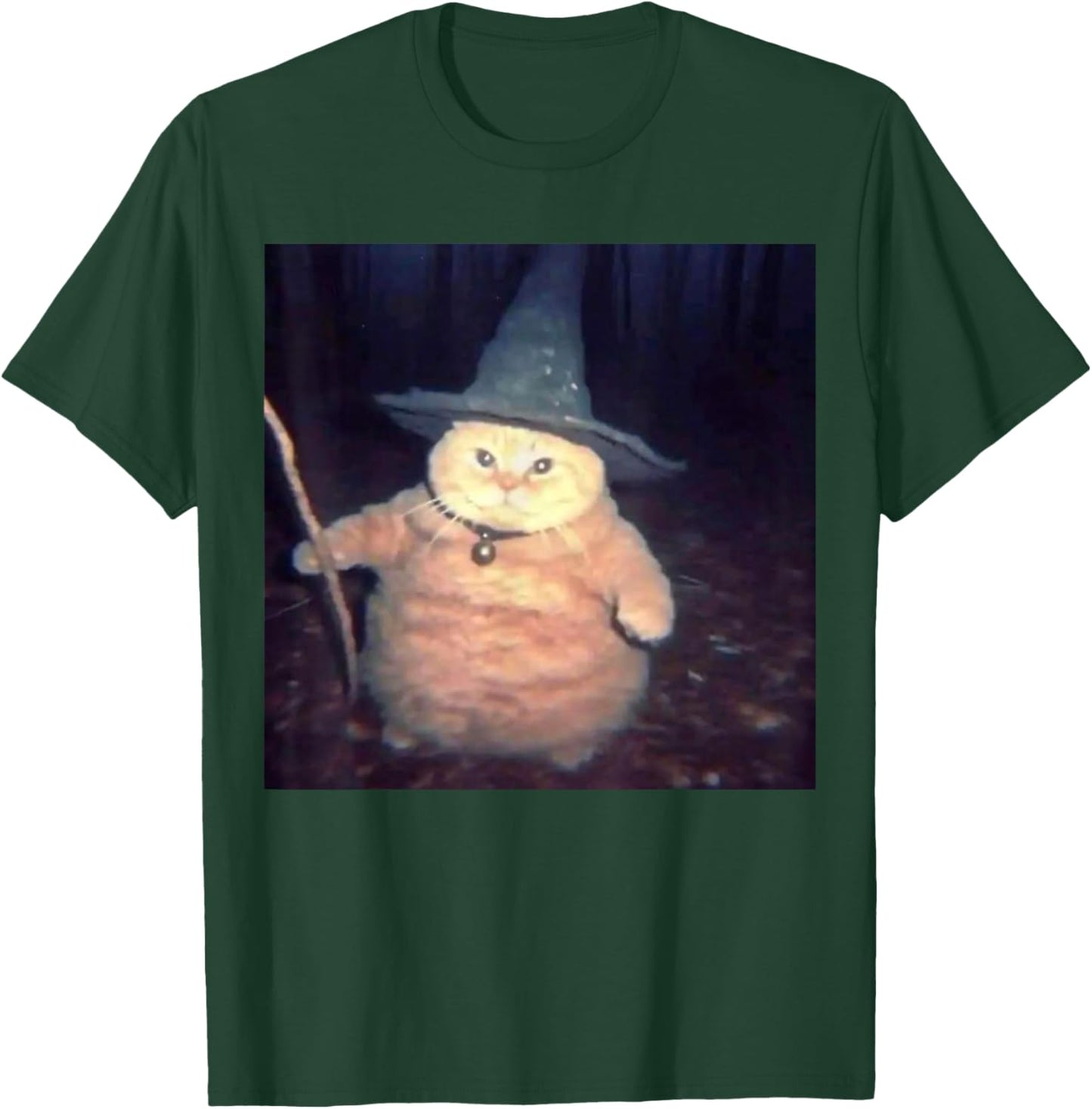 Cute Funny Cat Halloween Cat Meme Wizard Cat Weird Cat Ghost T-Shirt - T-Shirt | Forest