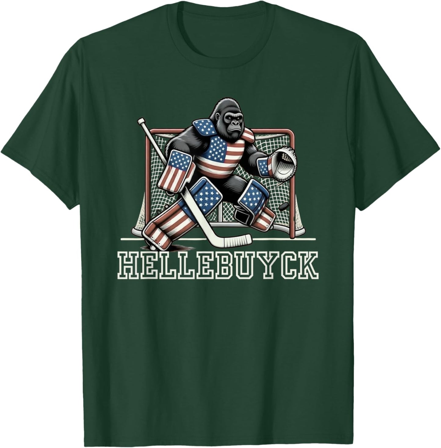 Hellebuyck T Bigfoot Goalie Funny Design T-Shirt - T-Shirt | Forest