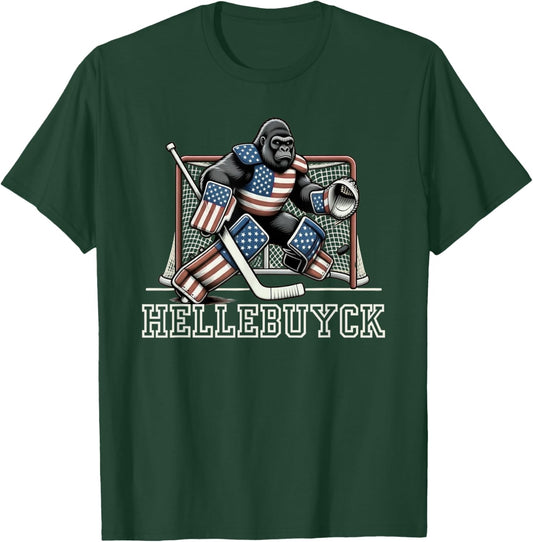 Hellebuyck T Bigfoot Goalie Funny Design T-Shirt - T-Shirt | Forest