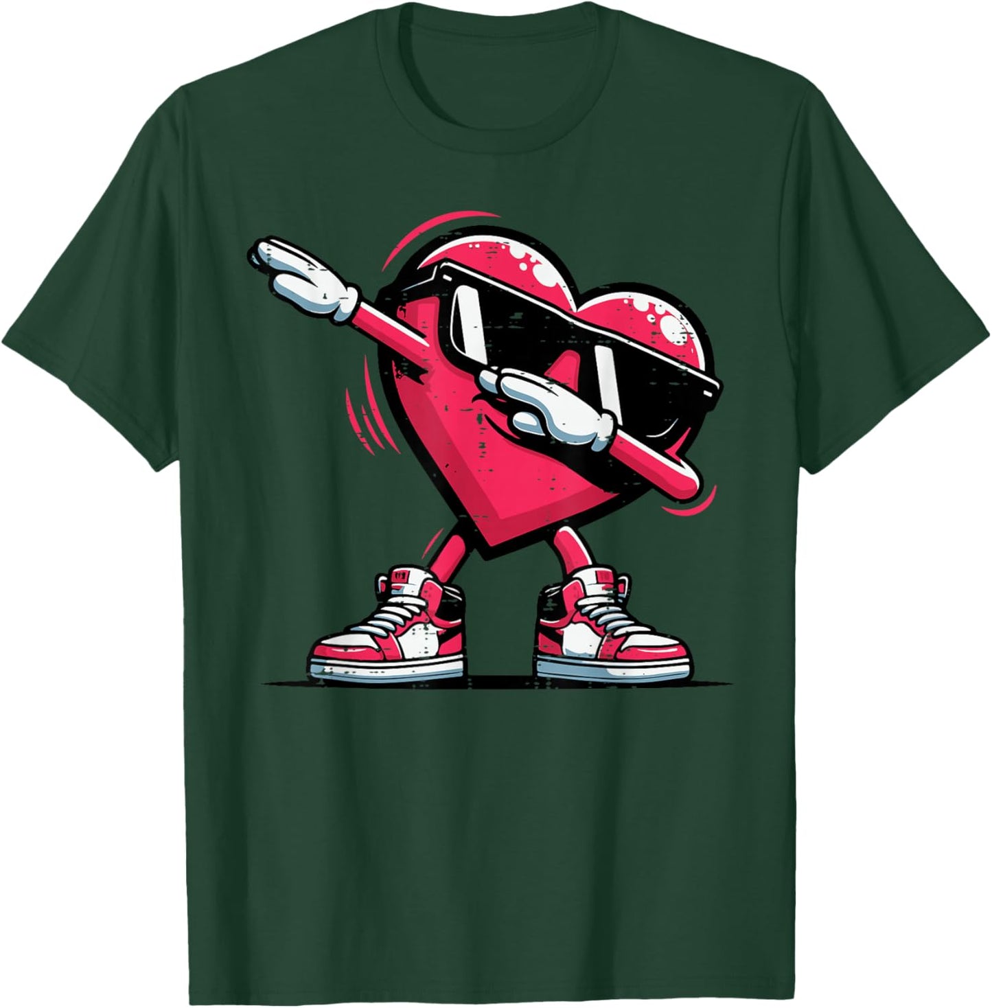 Valentines Day Heart Dab Cute Love Dance Boys Kids Men Women T-Shirt - T-Shirt | Forest