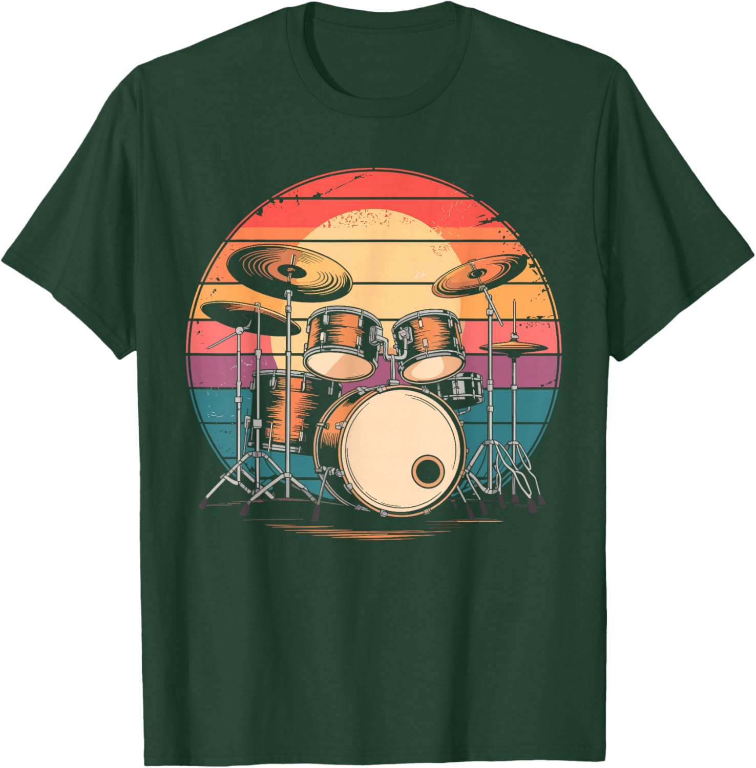 Drums Drummer Band Drumset Vintage Drum T-Shirt - T-Shirt | Forest