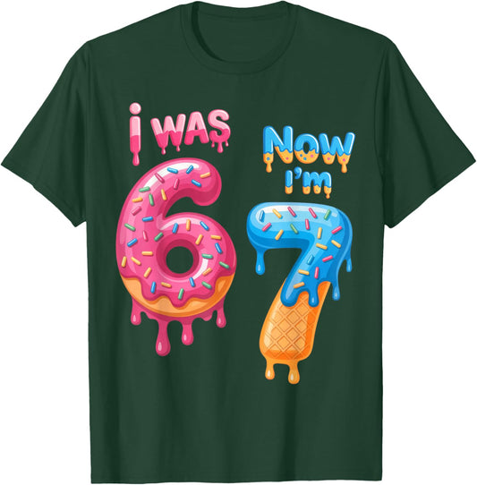 7 Year Old Birthday i was 6 Now I'm 7 67 T-Shirt - T-Shirt | Forest