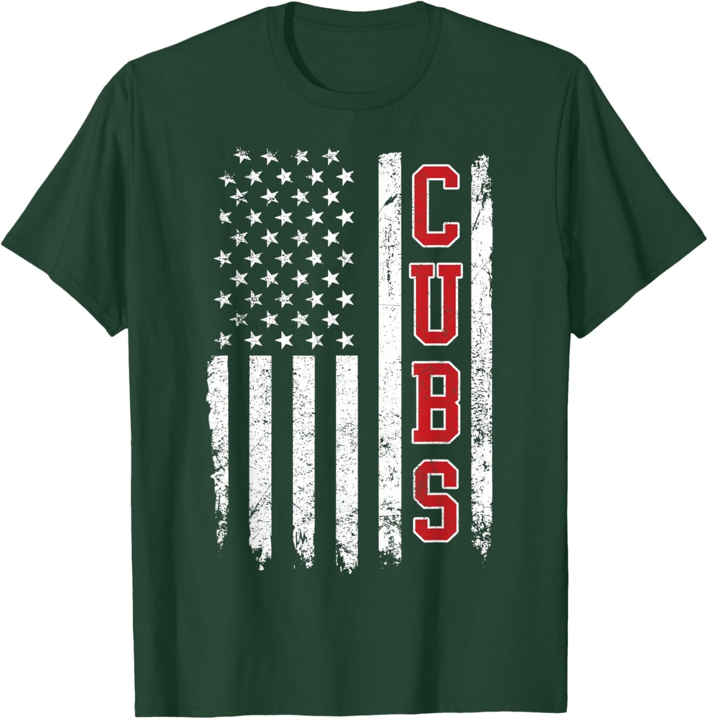 Vintage Cubs Name American US Flag Women and Kids T-Shirt - T-Shirt | Forest