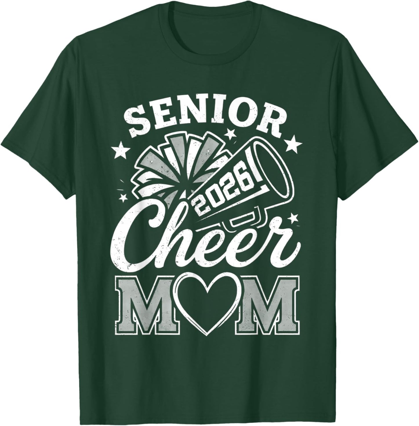 Proud Cheerleader Mom Class of 2026 Senior Cheer Mom 2026 T-Shirt - T-Shirt | Forest