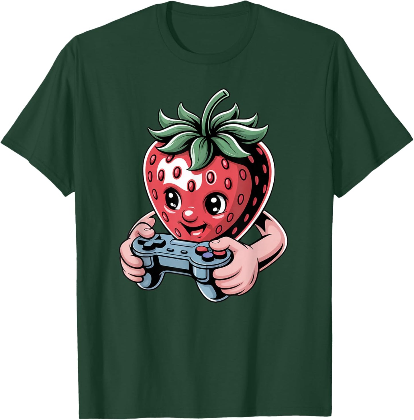 Funny Gamer Strawberry Cute Fruit Gaming for Video Game T-Shirt - T-Shirt | Forest
