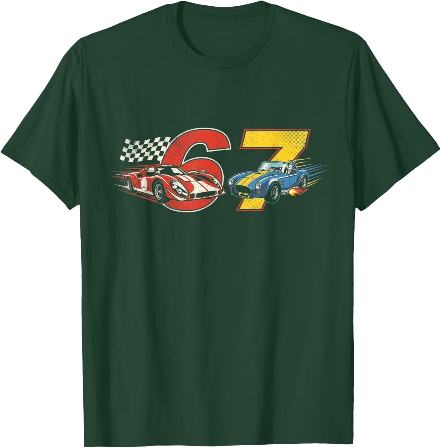 6 7 Six Seven Retro Car Racing Lovers T-Shirt - T-Shirt | Forest