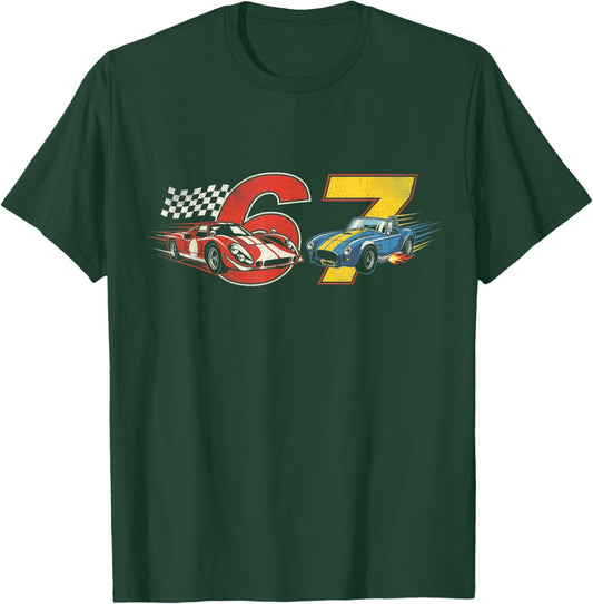 6 7 Six Seven Retro Car Racing Lovers T-Shirt - T-Shirt | Forest