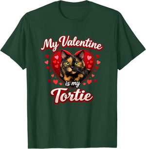 Tortoiseshell Valentine Heart Sweet Kitty Love T-Shirt - T-Shirt | Forest
