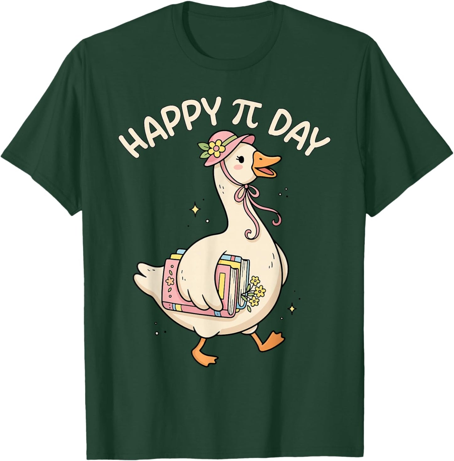 Happy Pi Day Goose Math Teacher Lovers 100 Day of School T-Shirt - T-Shirt | Forest