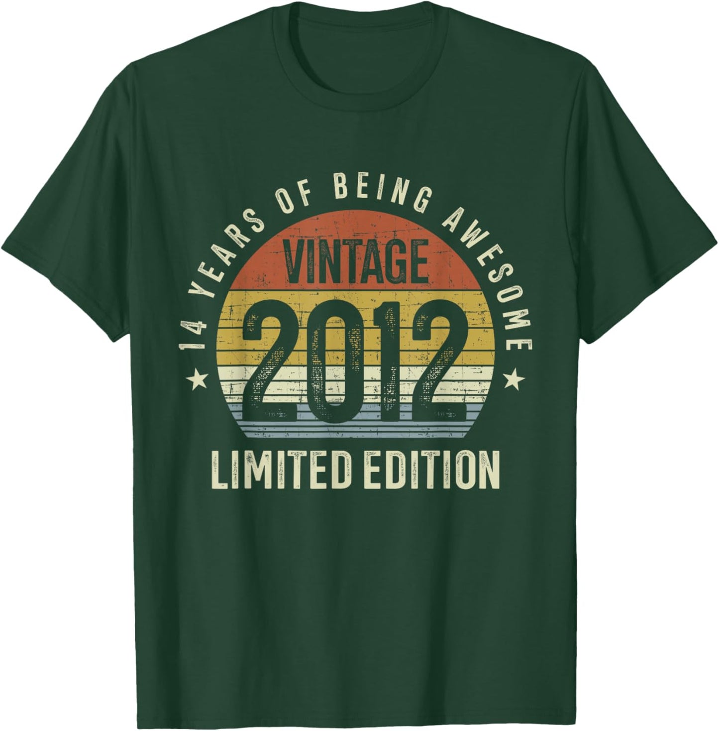 14th Birthday Vintage 2012 Limited Edition 14 Years Old T-Shirt - T-Shirt | Forest