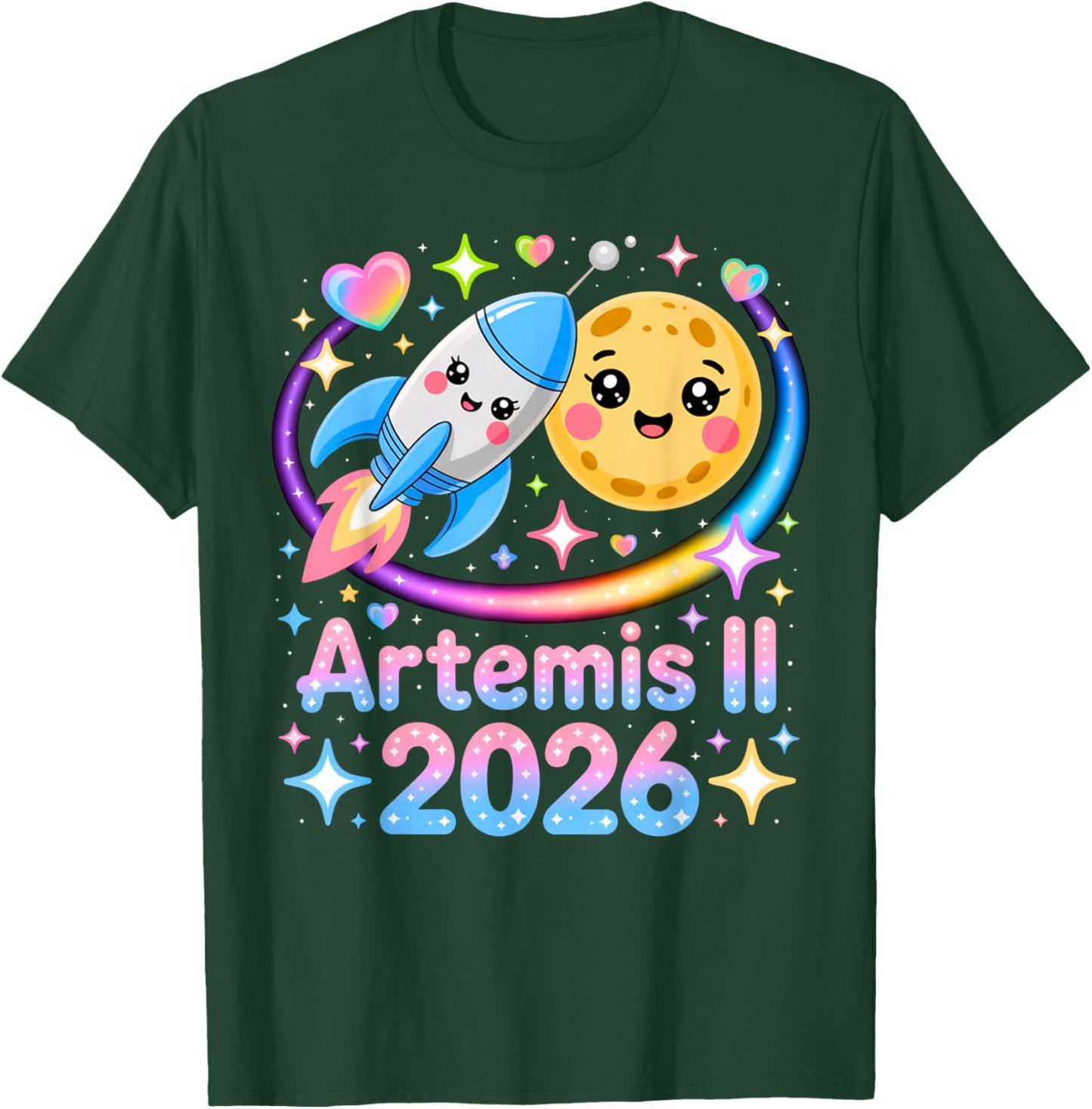 Artemis II 2026 Cute Design for Kids Launch Back to The Moon T-Shirt - T-Shirt | Forest