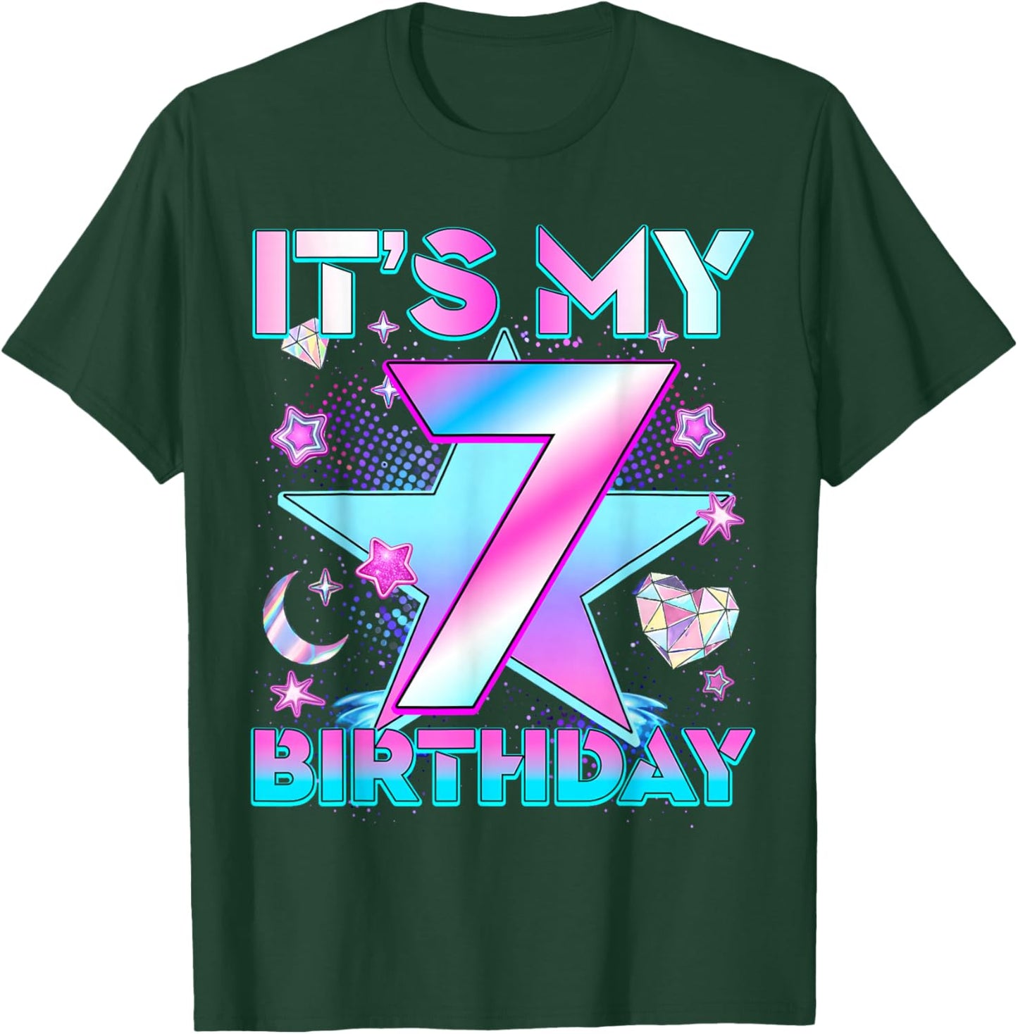 7 Years Old Birthday Kpop Kids 7Th Birthday Girls K-pop T-Shirt - T-Shirt | Forest