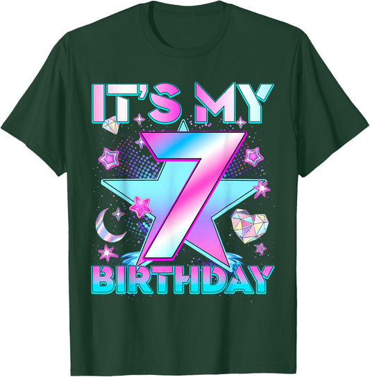 7 Years Old Birthday Kpop Kids 7Th Birthday Girls K-pop T-Shirt - T-Shirt | Forest
