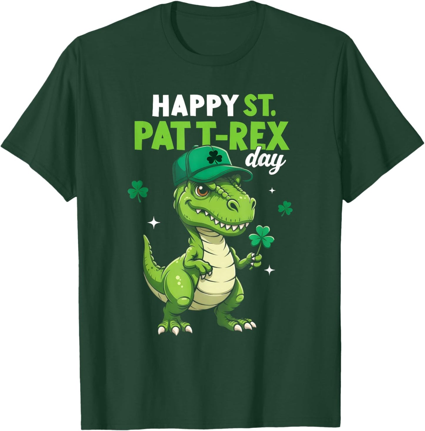 Happy St Pat Trex Day Dino St Patricks Day Toddler Boys Kids T-Shirt - T-Shirt | Forest