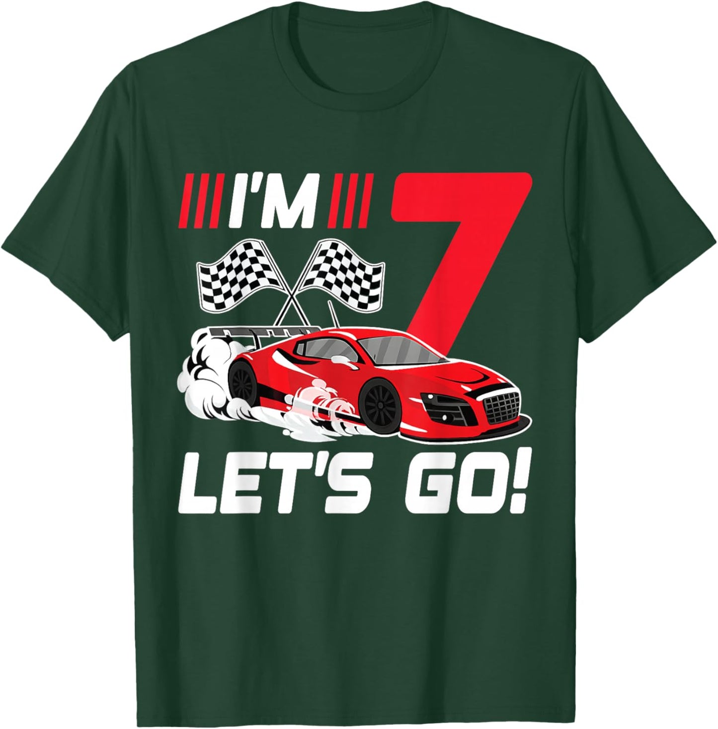 7 Year Old Race Car 7th Birthday Racecar Racing Boy T-Shirt - T-Shirt | Forest