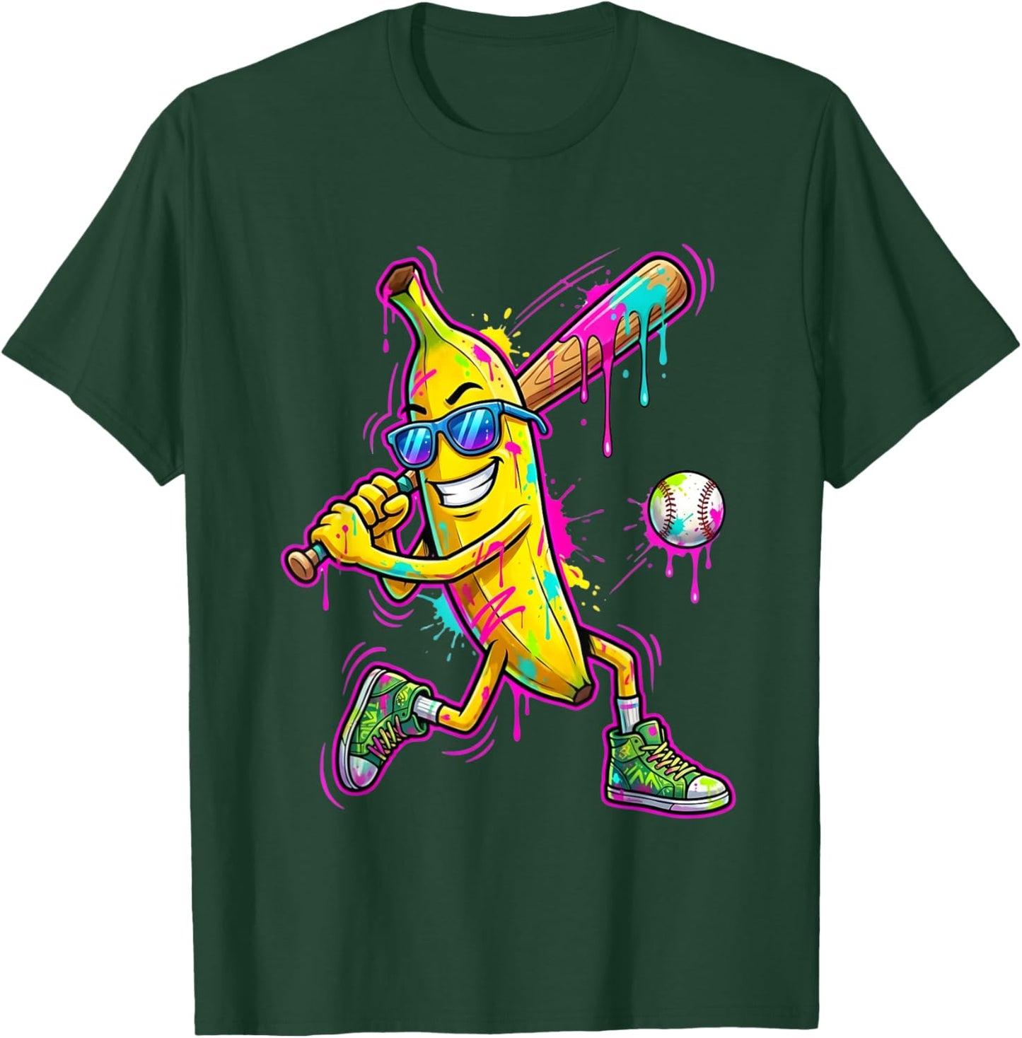 Funny Banana Men Women Kids Youth Drip Ice Cream T-Shirt - T-Shirt | Forest
