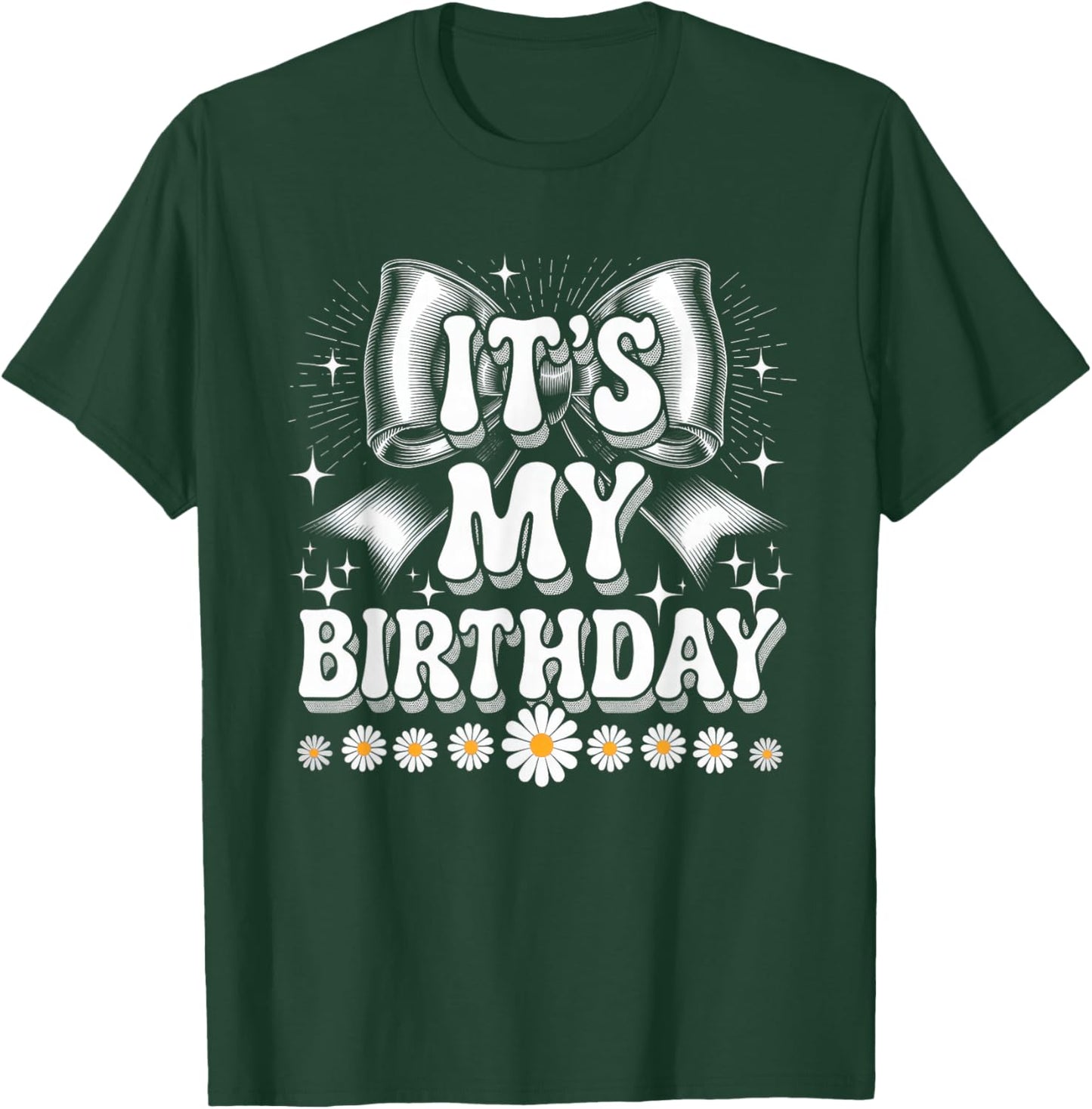 It's My Birthday Girls Women Groovy Coquette Bday T-Shirt - T-Shirt | Forest