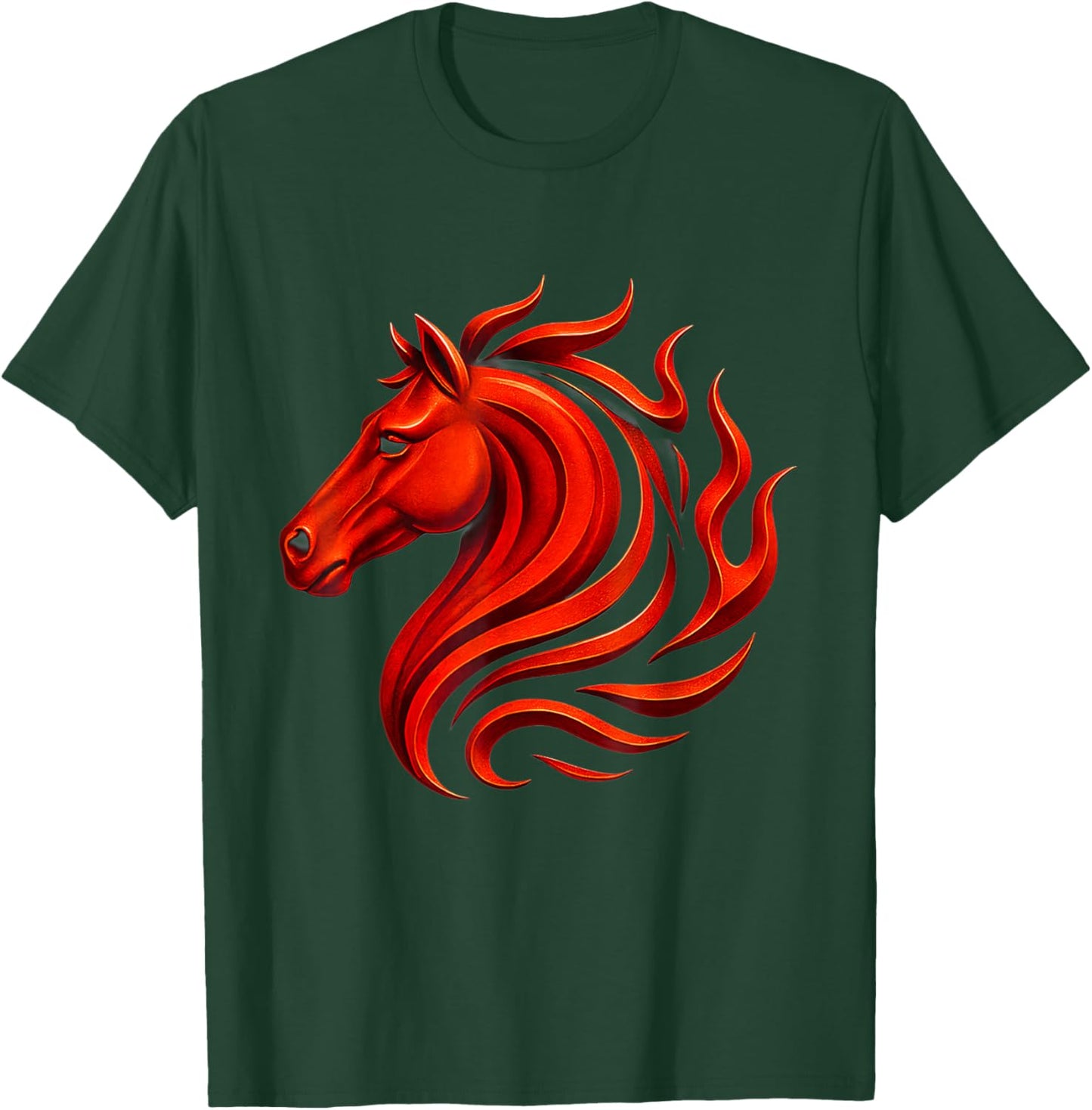 Fire Horse Chinese Zodiac Symbol 2026 Lunar New Year T-Shirt - T-Shirt | Forest