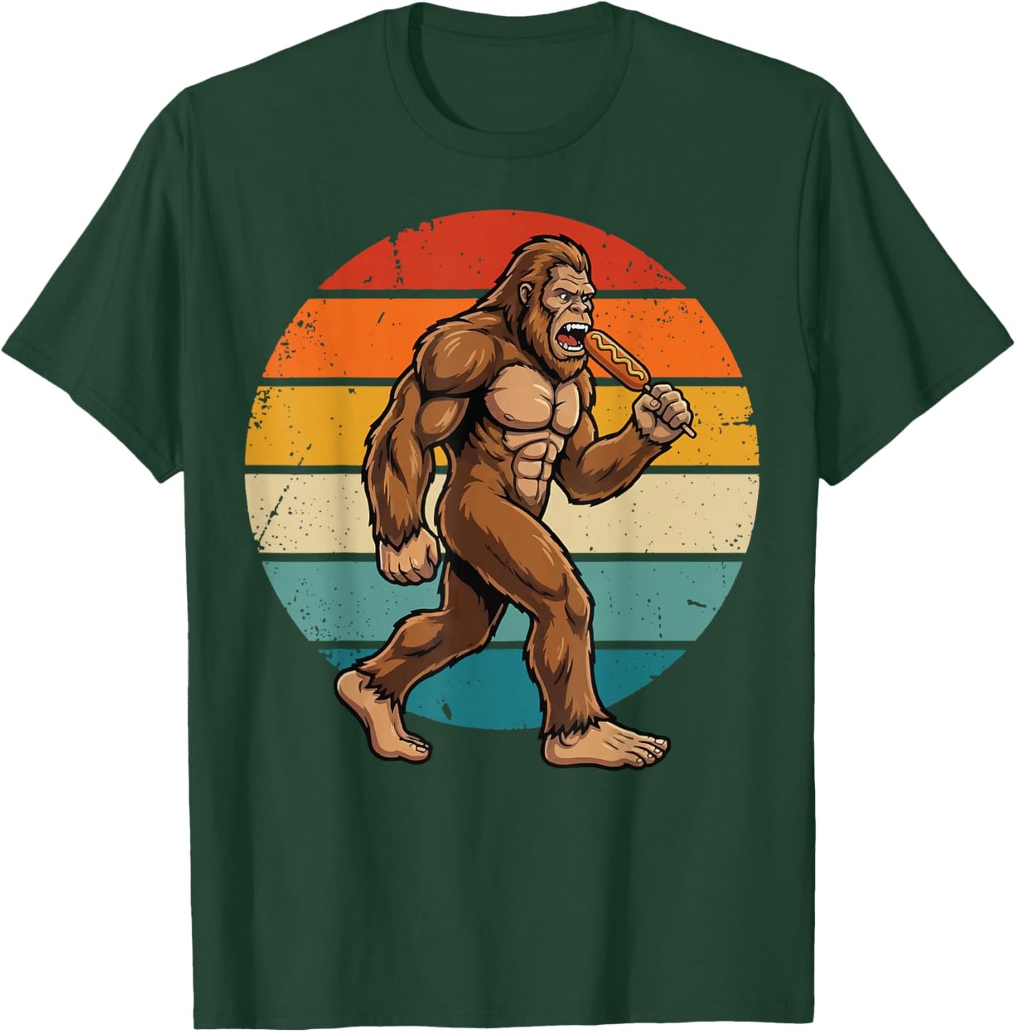 Bigfoot Eating Corndog T-Shirt - T-Shirt | Forest