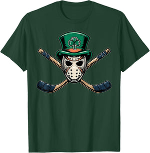 Ice Hockey St. Patricks Day Pattys Day Irish Leprechaun Luck T-Shirt - T-Shirt | Forest