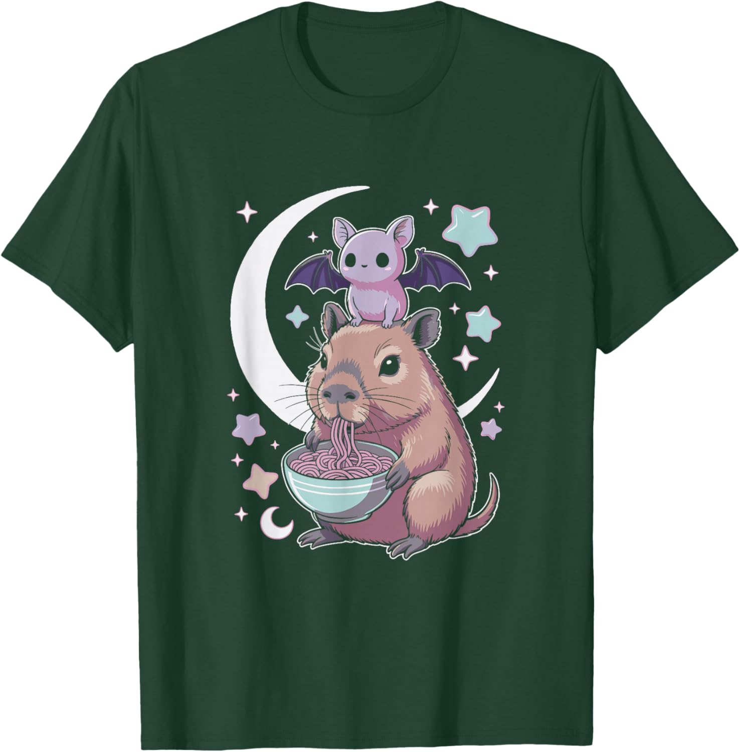 Capybara Ramen Kawaii Gothic Cute Japanese Pastel Goth T-Shirt - T-Shirt | Forest
