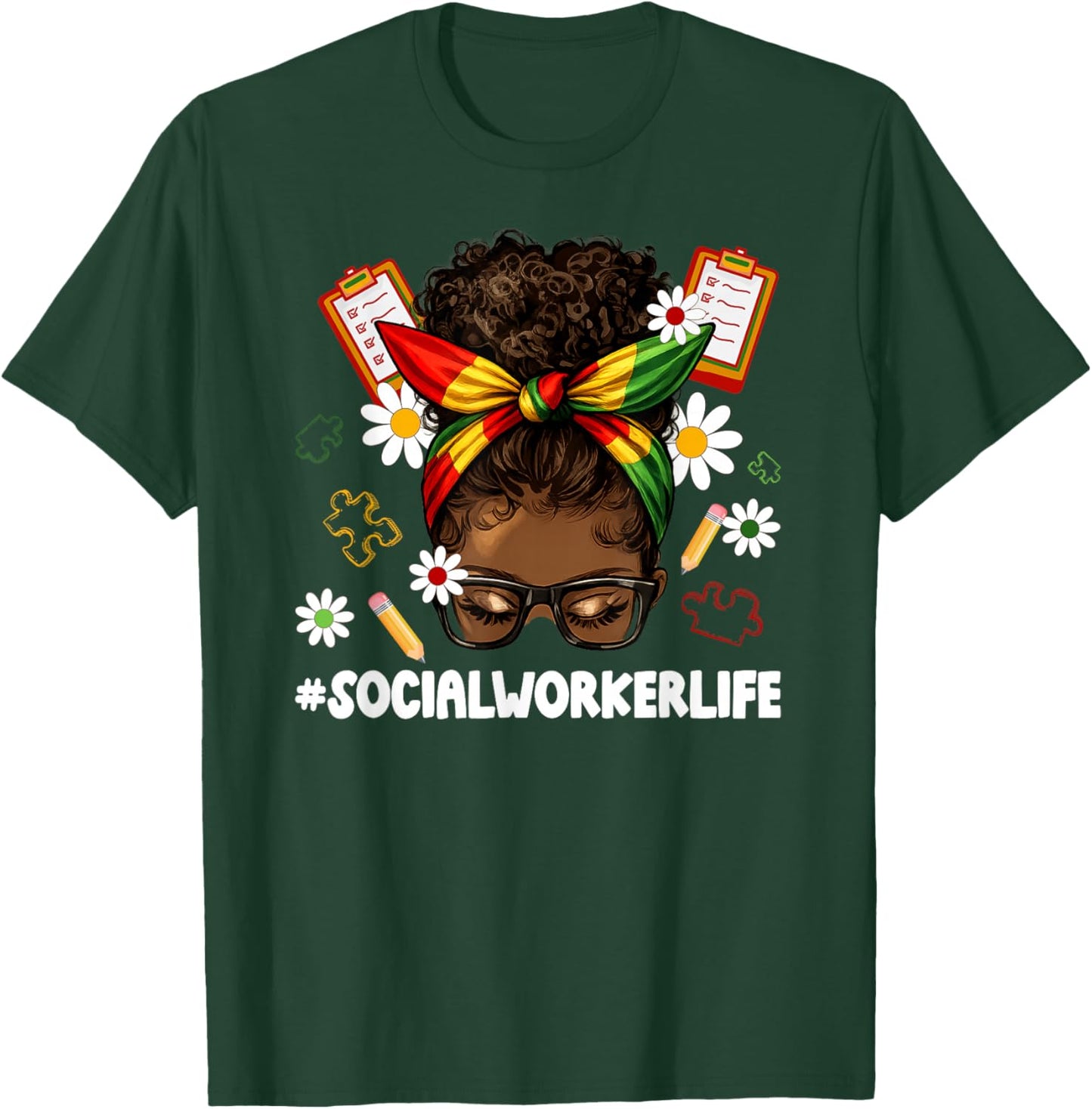 Black Social Worker Life African American Social Workers T-Shirt - T-Shirt | Forest