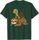Turtle Sitting On A Sloth Funny T-Shirt - T-Shirt | Forest
