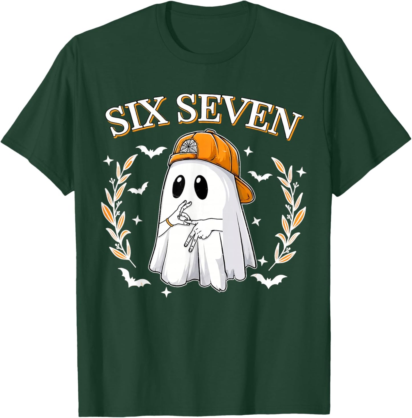 Six Seven 67 Meme Funny Ghost Halloween 6 7 Couple Matching T-Shirt - T-Shirt | Forest