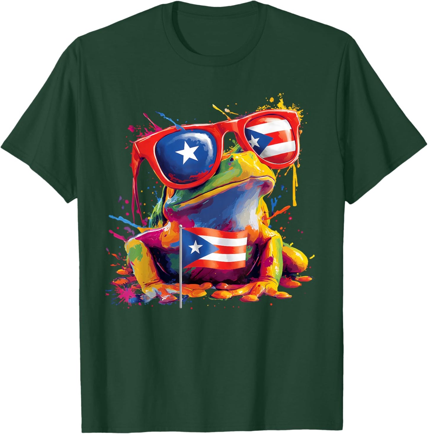 Coqui Frog Puerto Rico Flag Puerto Rican Taino Boricua T-Shirt - T-Shirt | Forest