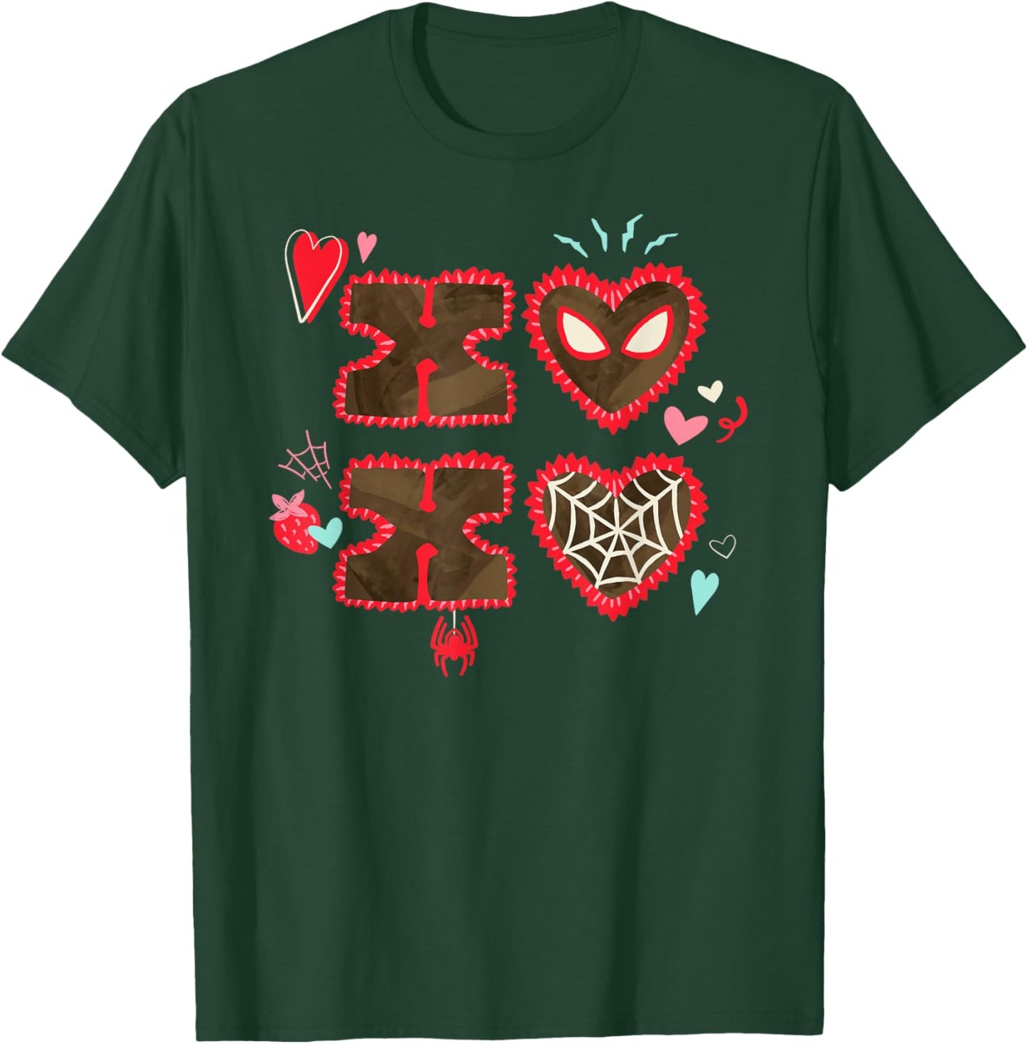 Marvel Spider-Man XOXO Valentine's Day Heart Gift T-Shirt - T-Shirt | Forest