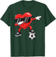 Valentines Day Football Heart Dab Soccer Men Boys Kids Teens T-Shirt - T-Shirt | Forest