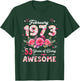 53 Year Old February 1973 Floral 53rd Birthday Men Women T-Shirt - T-Shirt | Forest