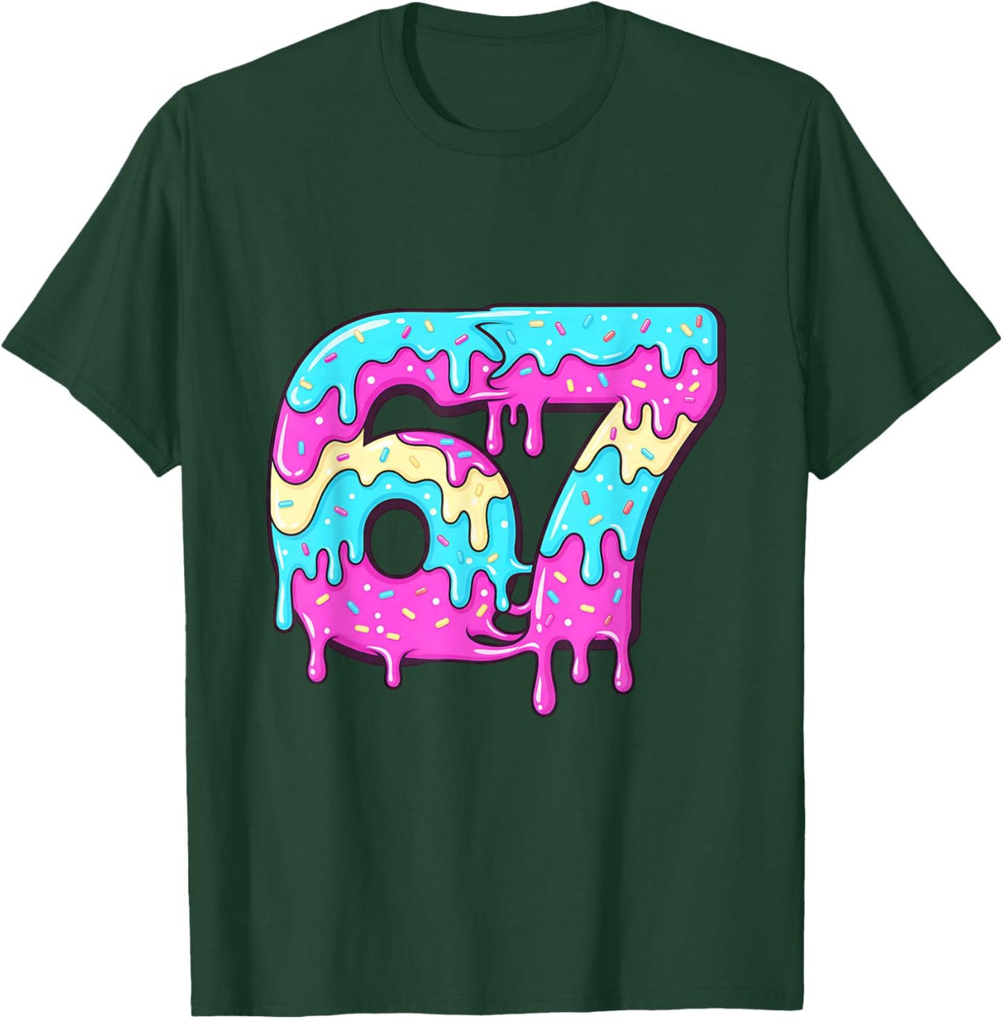 six Seven 67 Meme Drippy Number 67 ice Cream T-Shirt - T-Shirt | Forest