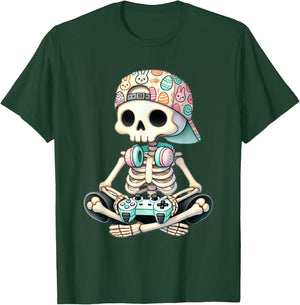 Easter Skeleton Gamer Video Gaming Easter Eggs Boys Men Kids T-Shirt - T-Shirt | Forest