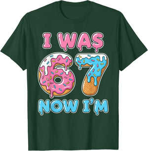 7 Year Old Birthday 67 Meme Kids I was 6 Now I'm 7 T-Shirt - T-Shirt | Forest