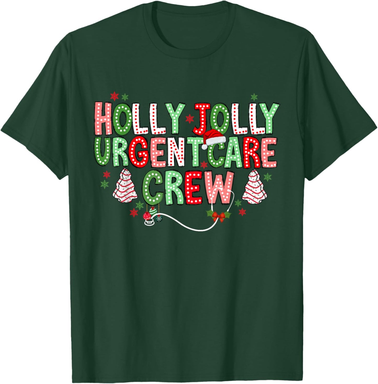 Urgent Care Nurse Crew Christmas Minor Injury Unit RN ICU T-Shirt - T-Shirt | Forest